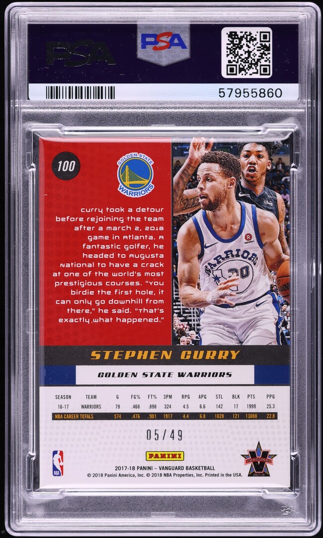 2017 Panini Vanguard Stephen Curry /49 #100 PSA 9 MINT