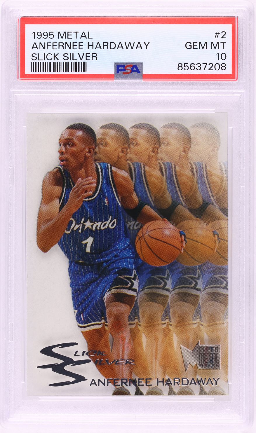 1995 Metal Slick Silver Anfernee Hardaway #2 PSA 10 GEM MINT on