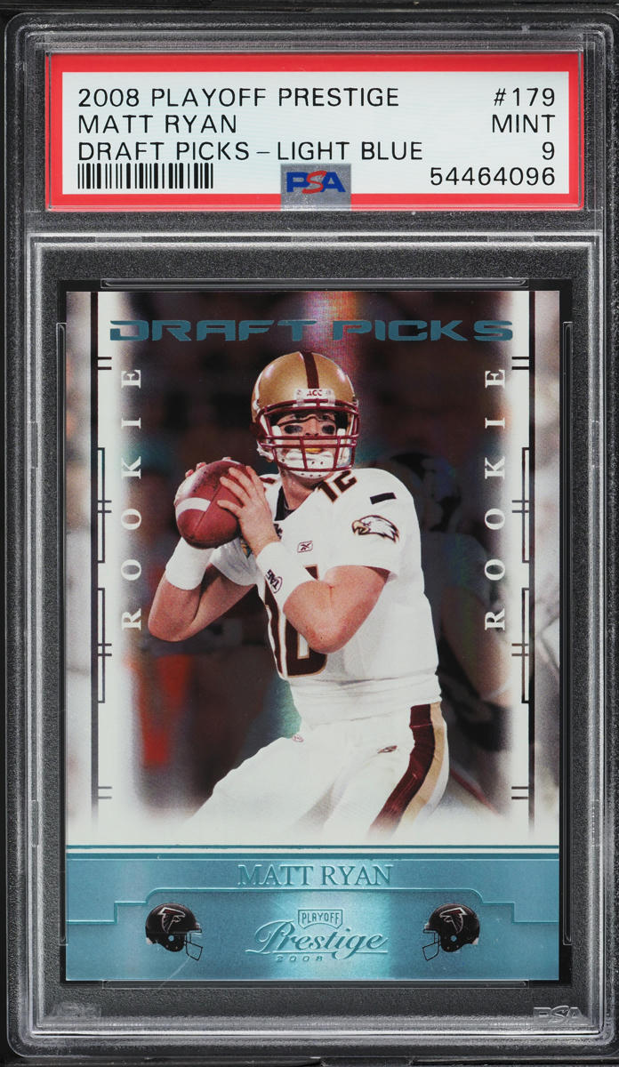 2008 Playoff Prestige Draft Picks Light Blue Matt Ryan ROOKIE /999 #179 PSA 9