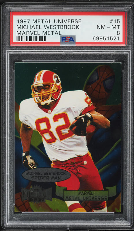1997 Metal Universe Marvel Michael Westbrook #15 PSA 8 NM-MT on