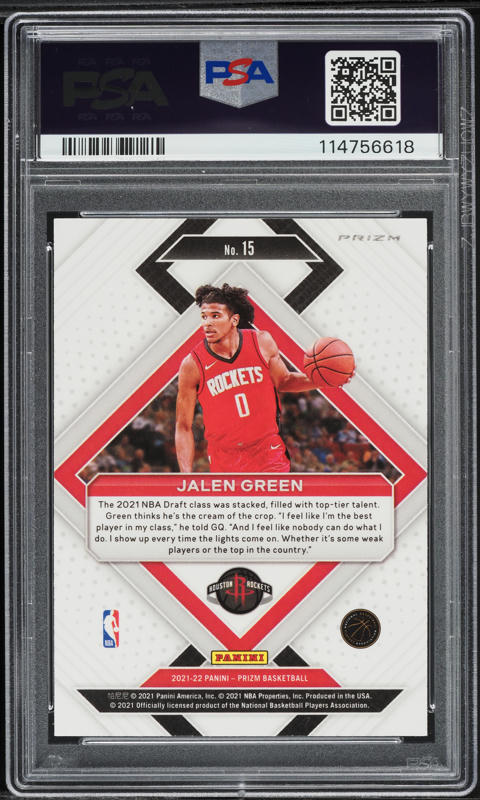 2021 Panini Prizm Emergent Silver Jalen Green ROOKIE #15 PSA 10