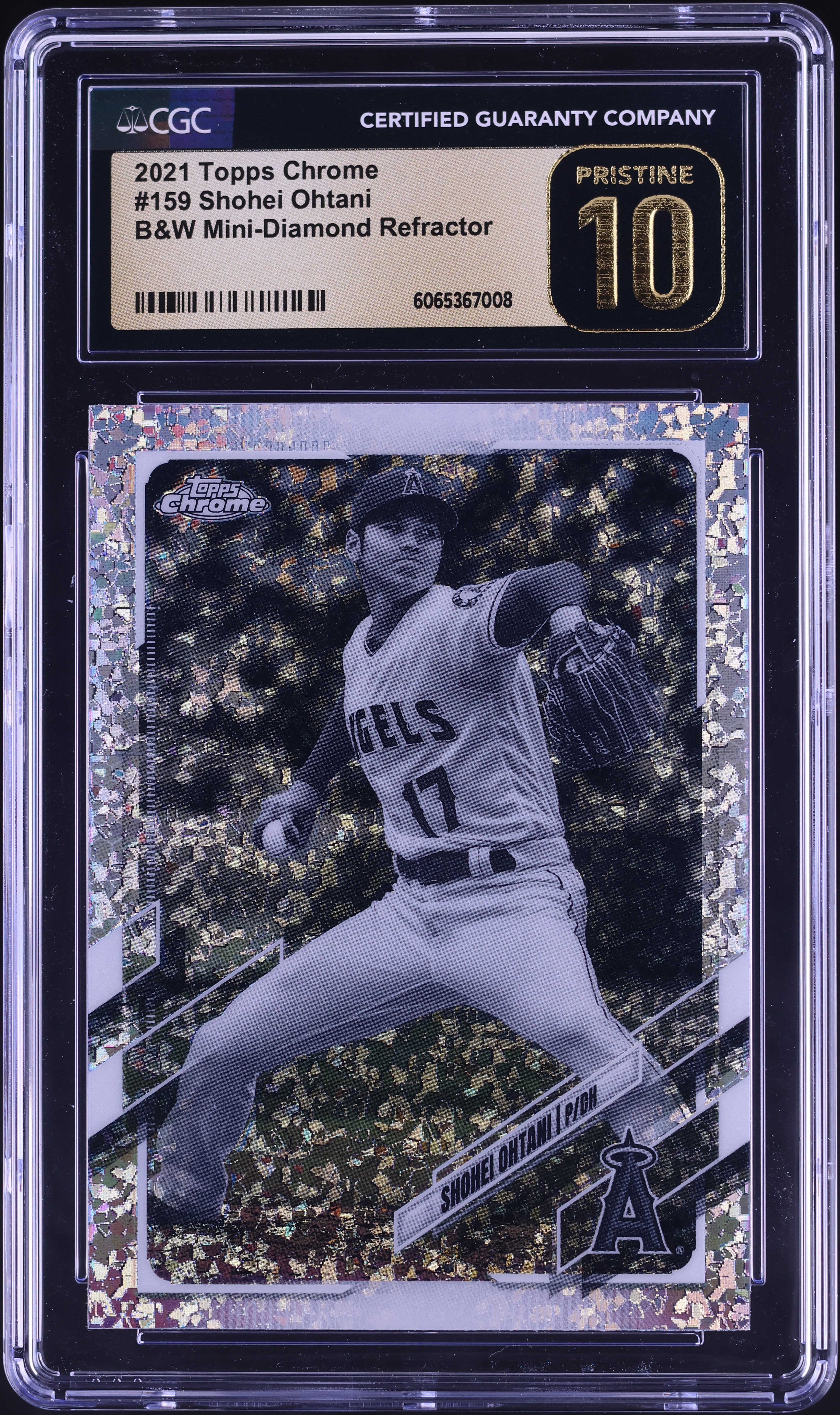 2021 Topps Chrome B&W Mini-Diamond Refractor Shohei Ohtani #159