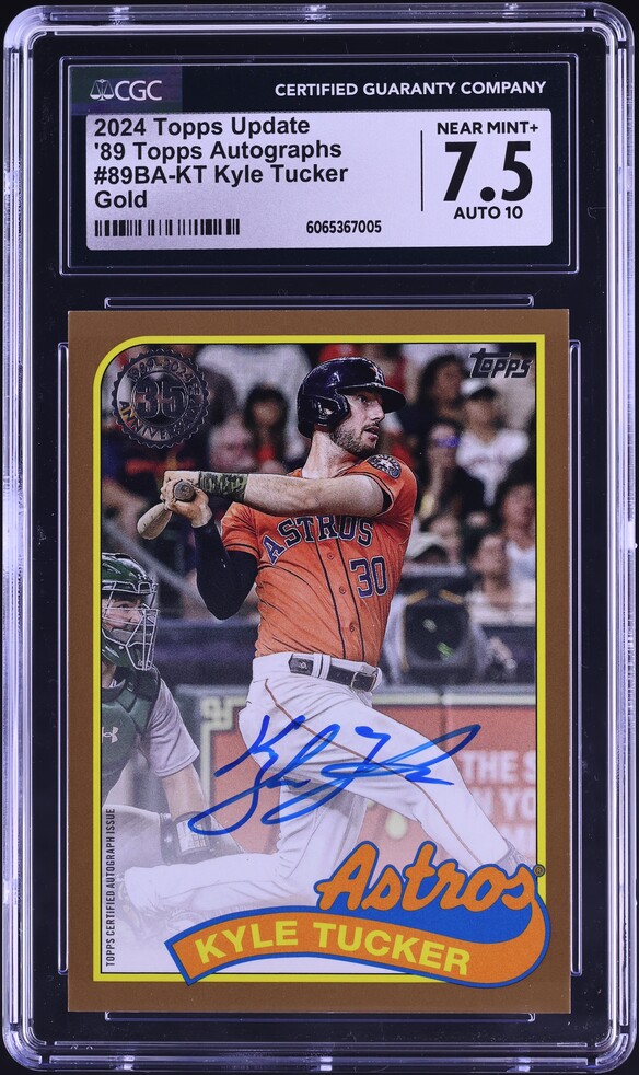 2024 Topps Definitive Coll. Red Kyle Tucker MLB LOGOMAN PATCH AUTO