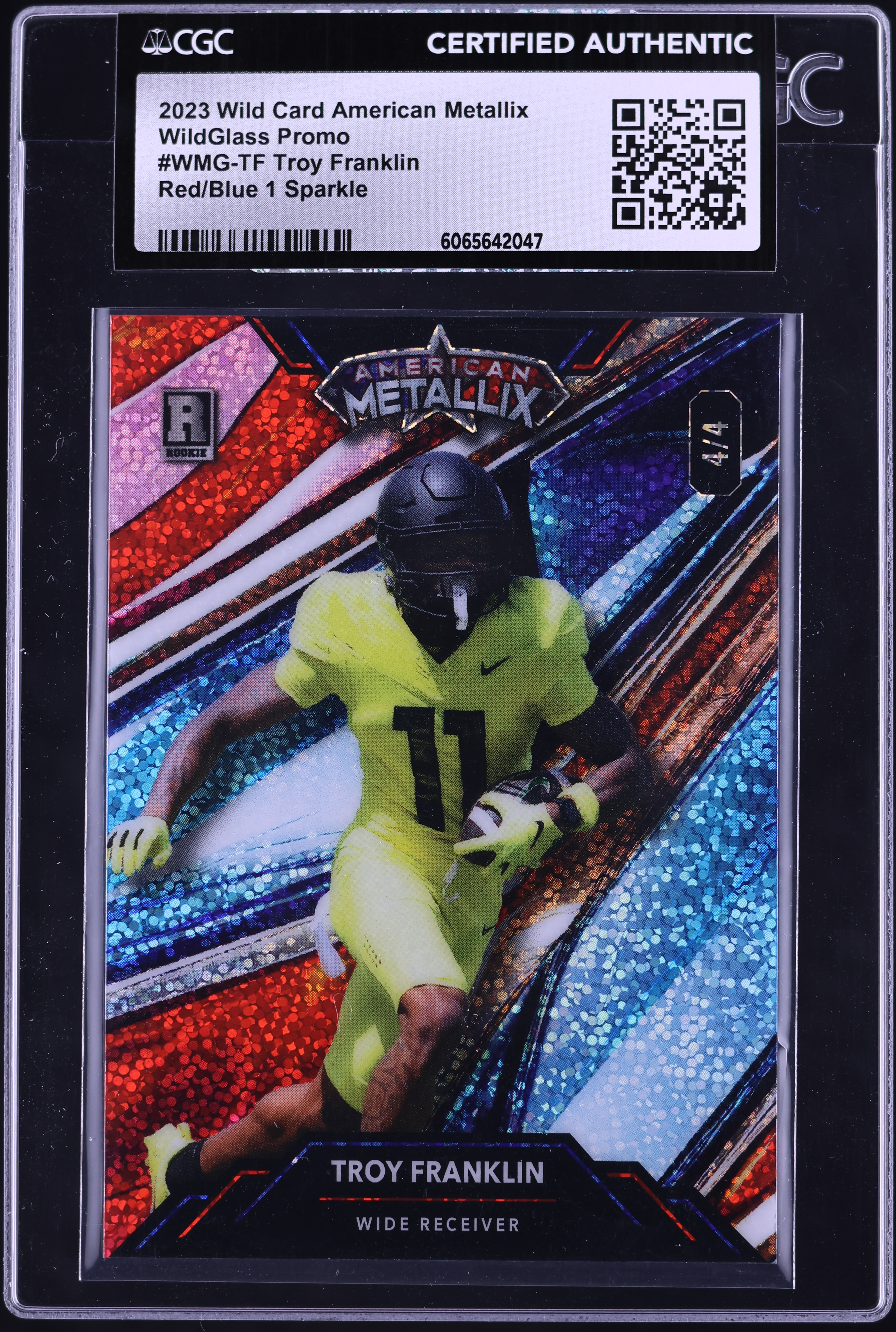 2023 Wild Card American Metallix R/B 1 Sparkle Troy Franklin RC 4