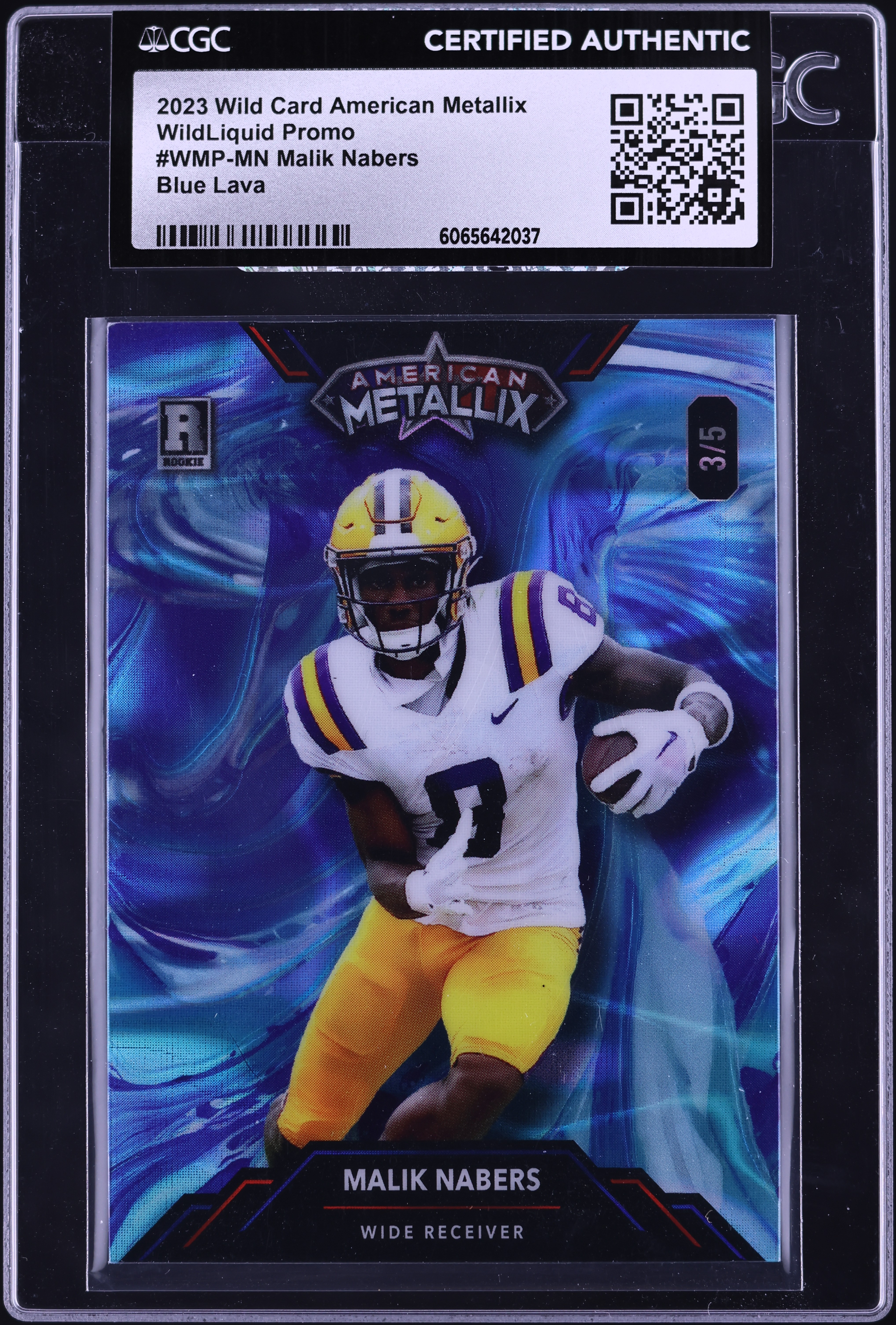 2023 Wild Card American Metallix Blue Lava Malik Nabers ROOKIE /5