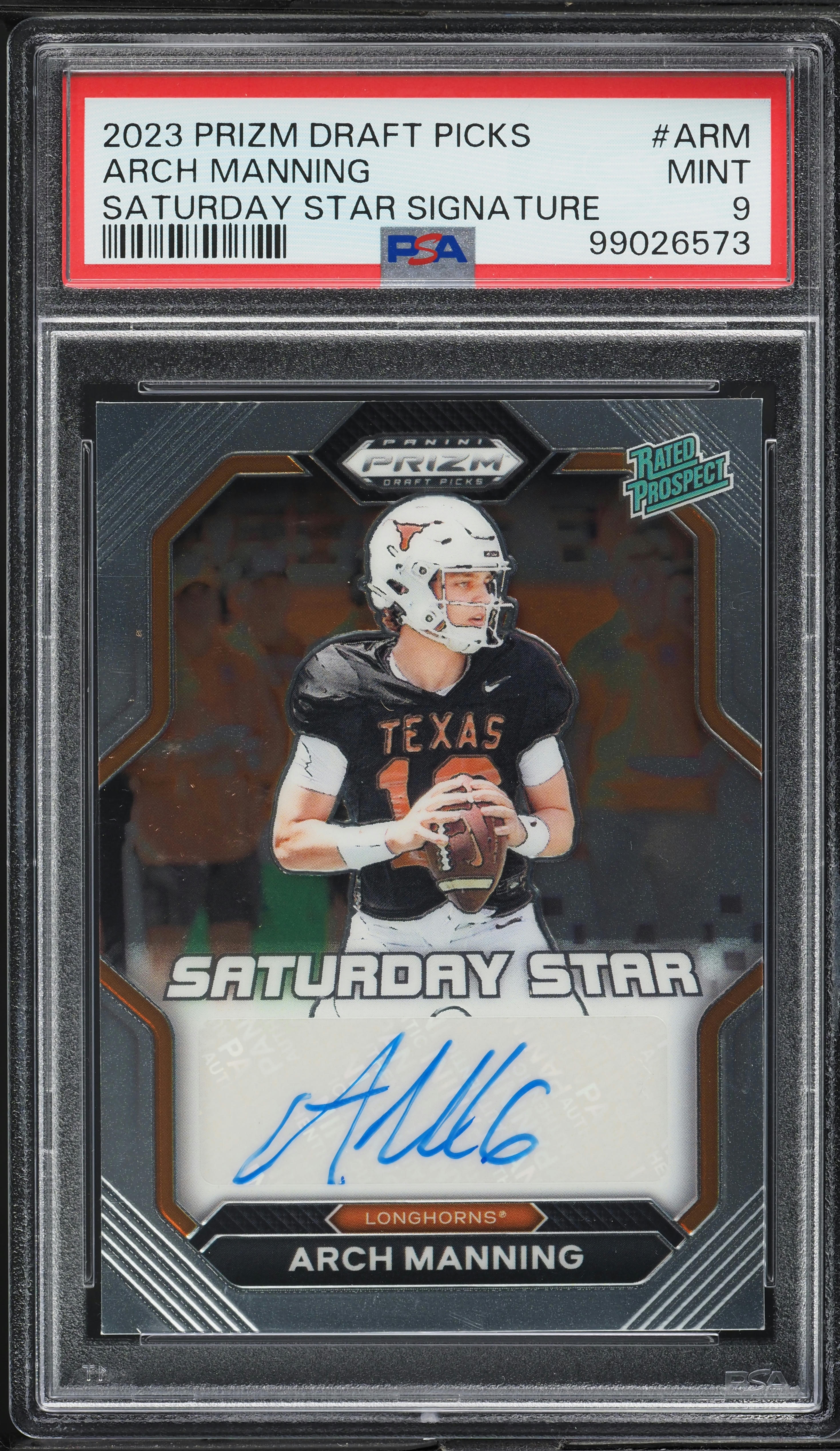 Arch Manning Donruss Optic Panini Prizm Auto PSA 9