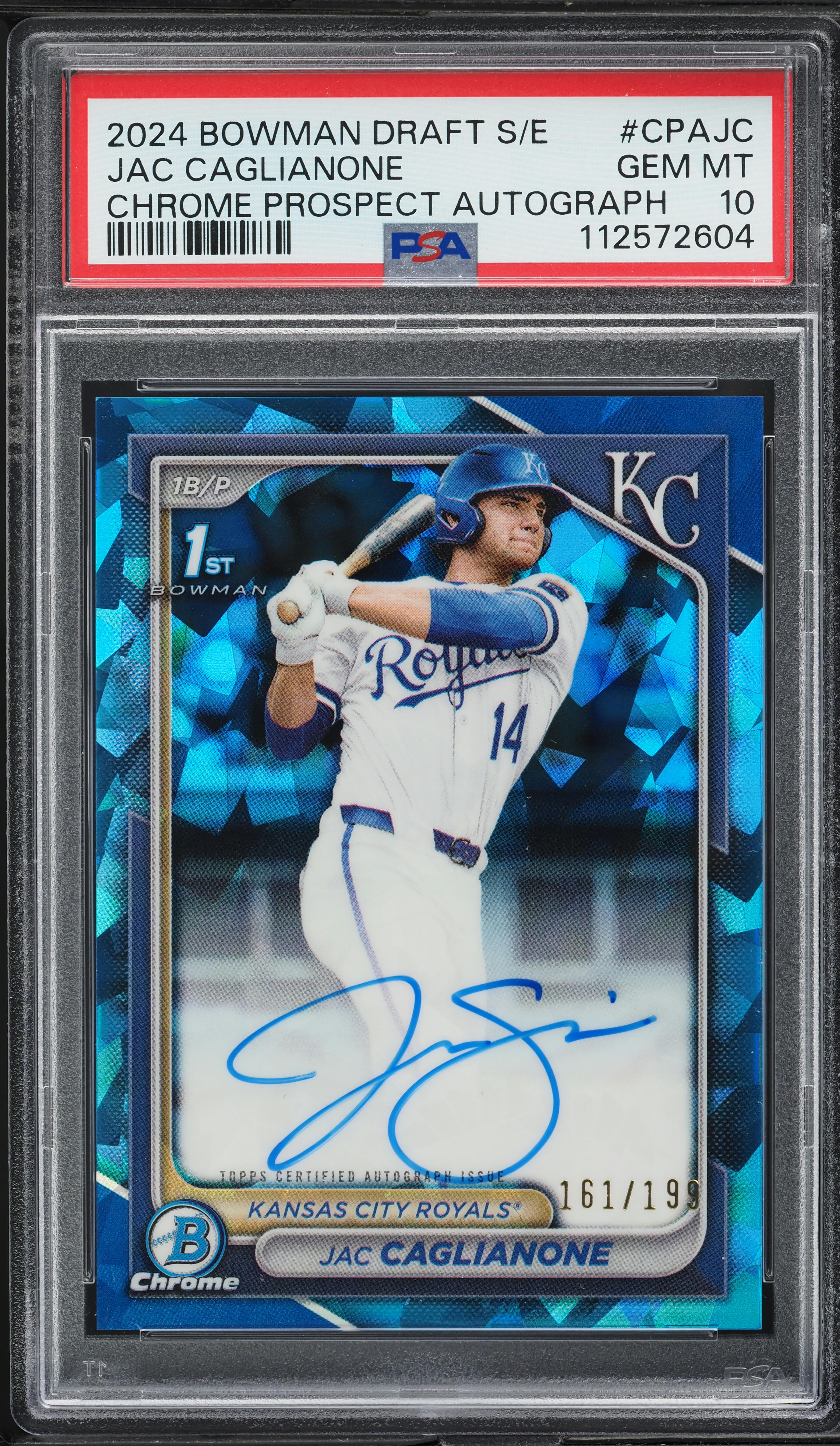 2024 Bowman Chrome Draft Sapphire Jac Caglianone PROSPECT AUTO 