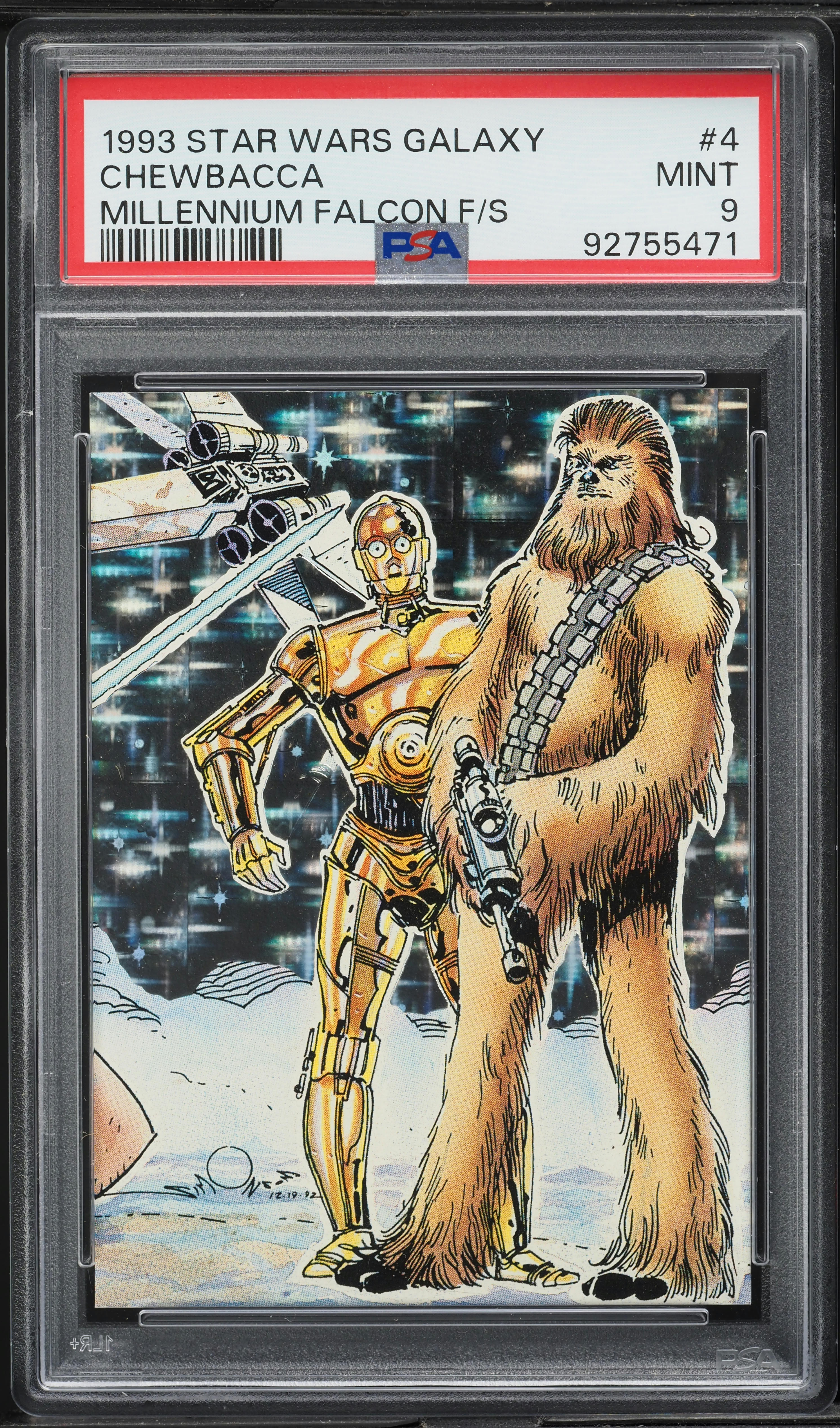 1993 Topps Star Wars Galaxy Millennium Falcon Chewbacca #4 PSA 9