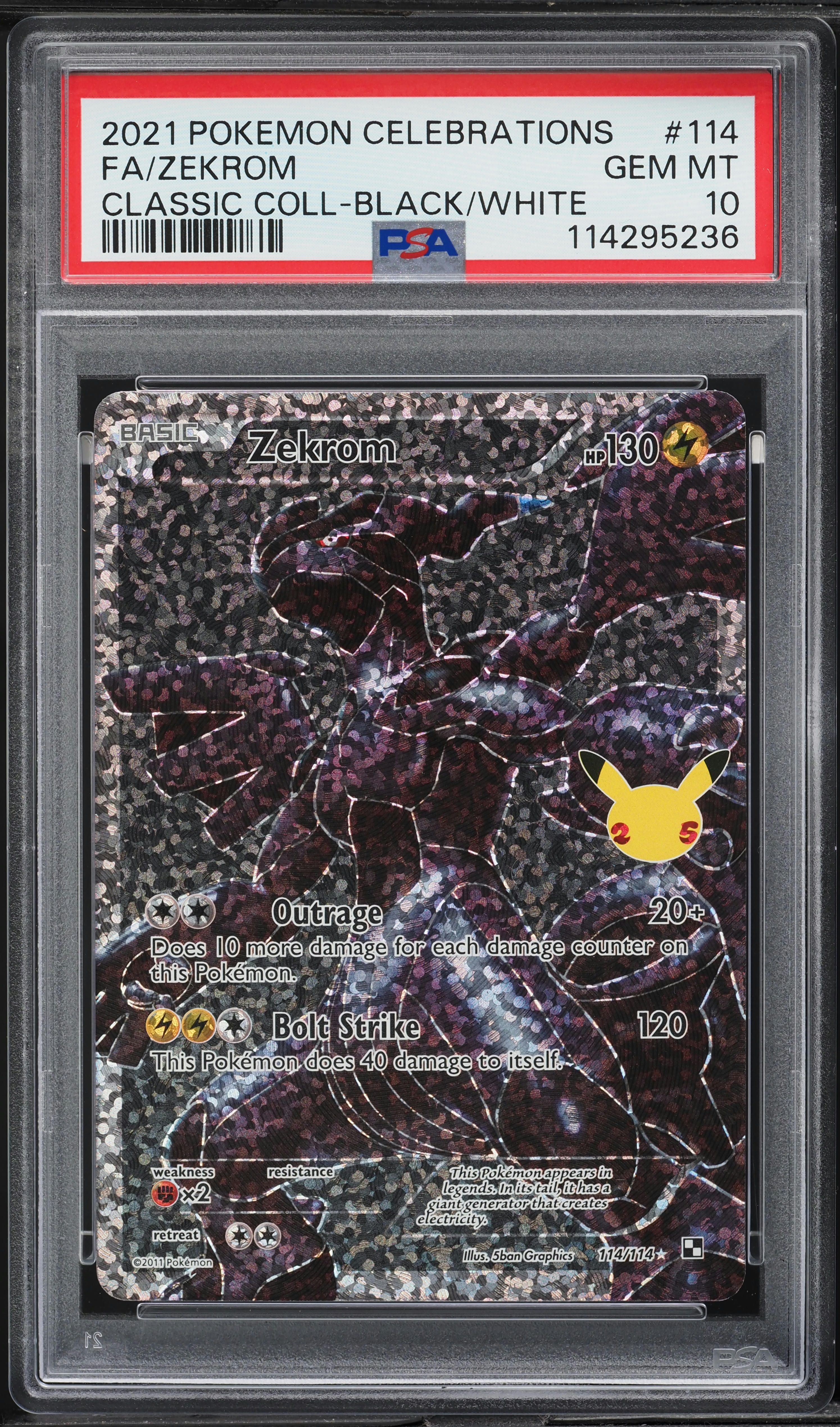 2021 Pokemon SWSH Celebrations Classic Collection Full Art Zekrom
