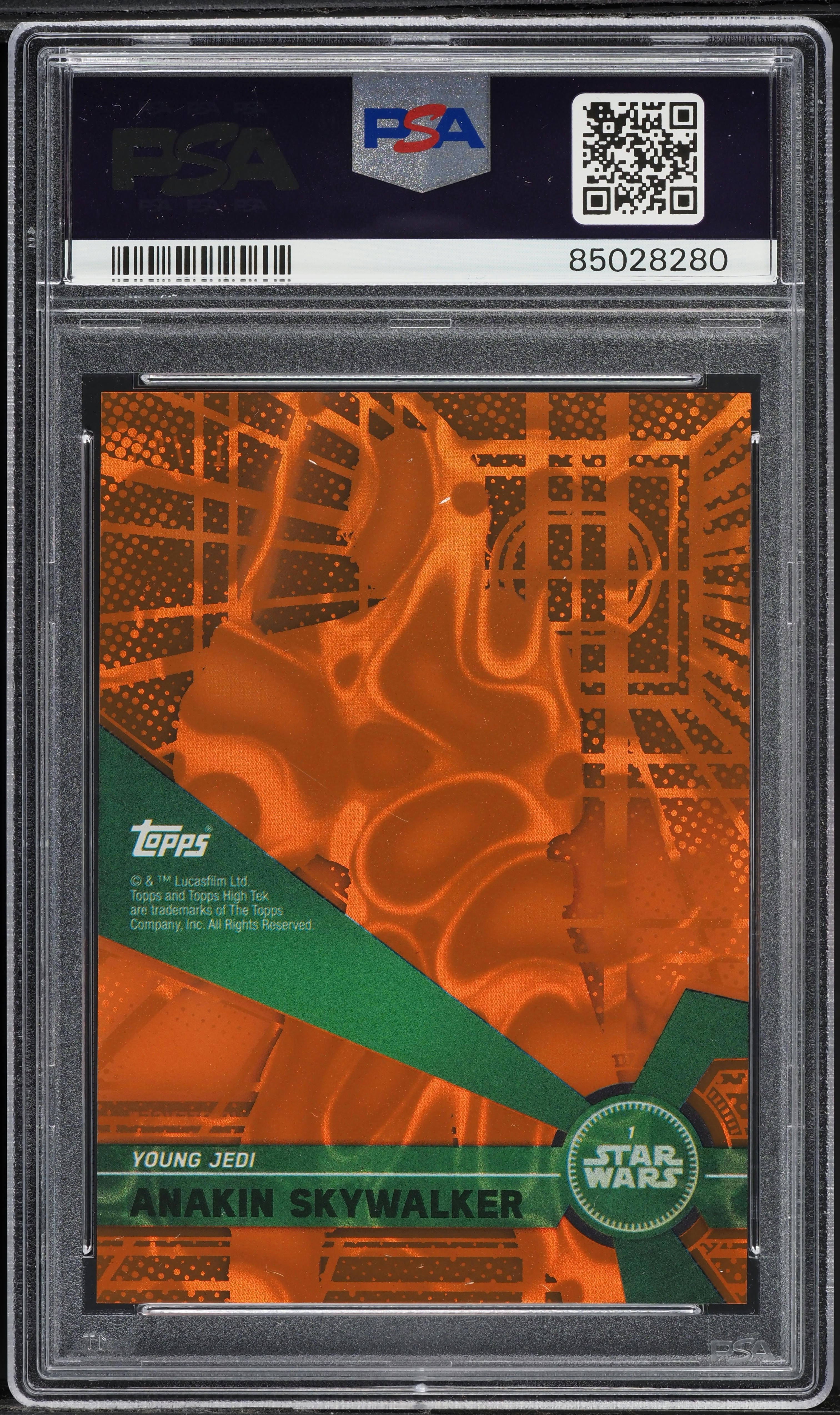 2017 Topps Star Wars High Tek Orange Magma Diffractor Anakin