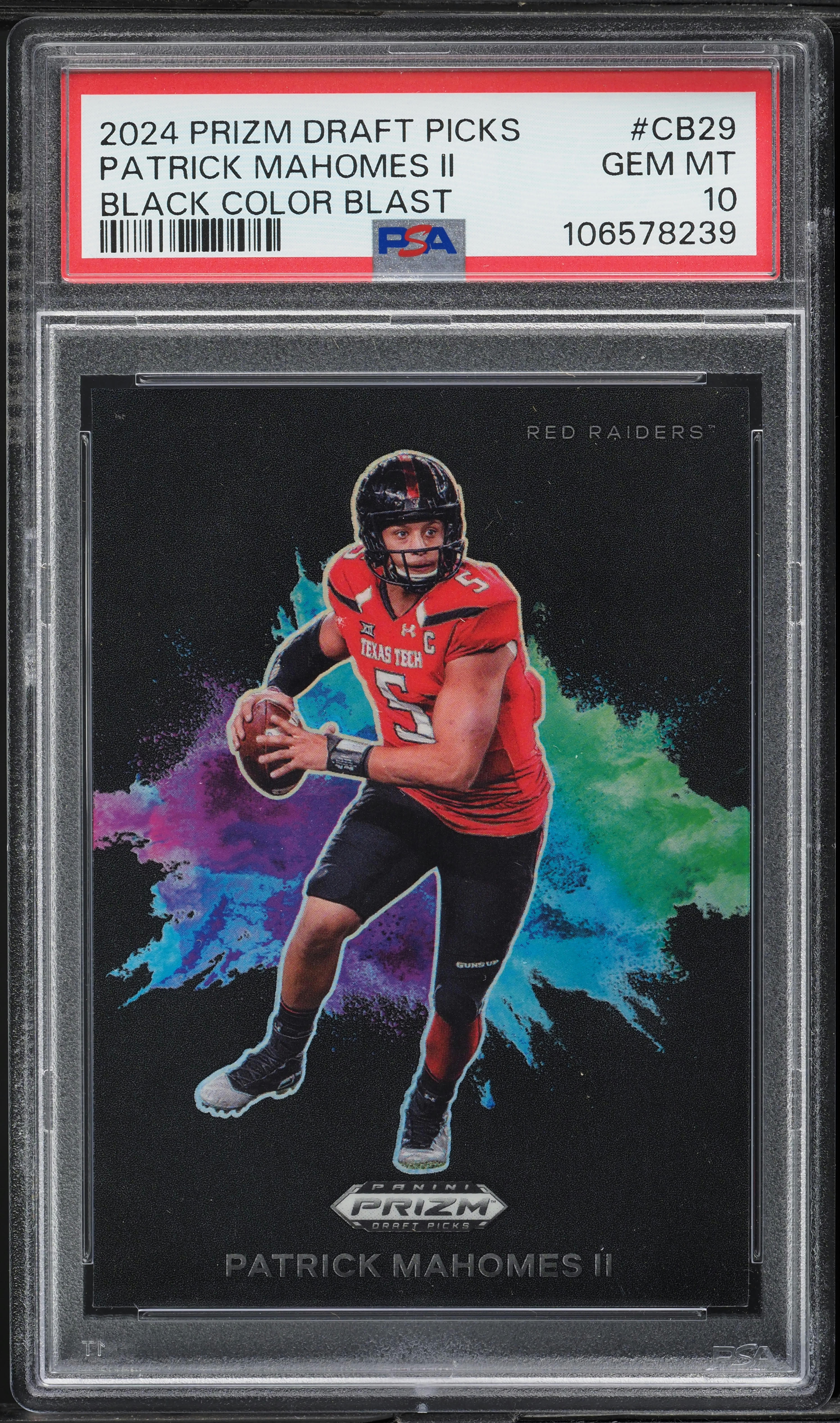 2024 Panini Prizm Draft Picks Black Colorblast Patrick Mahomes II