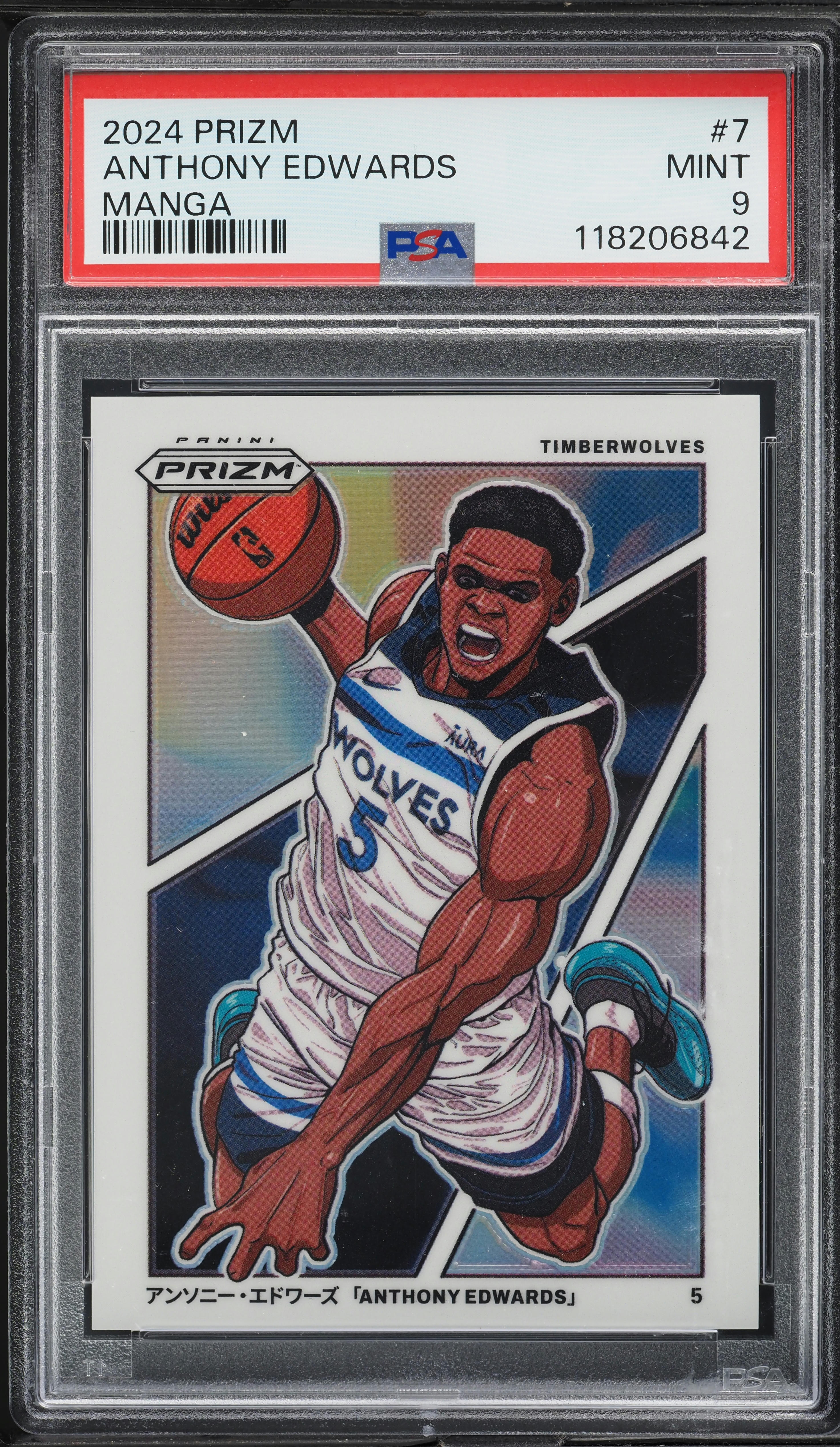 2024 Panini Prizm Manga Anthony Edwards #7 PSA 9 MINT on Fanatics 