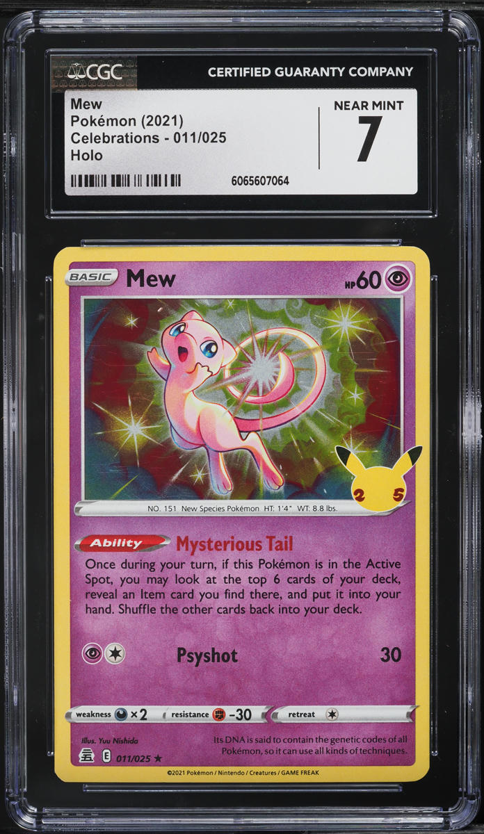 2021 Pokemon Sword & Shield Celebrations Holo Mew #11 CGC 7 NRMT