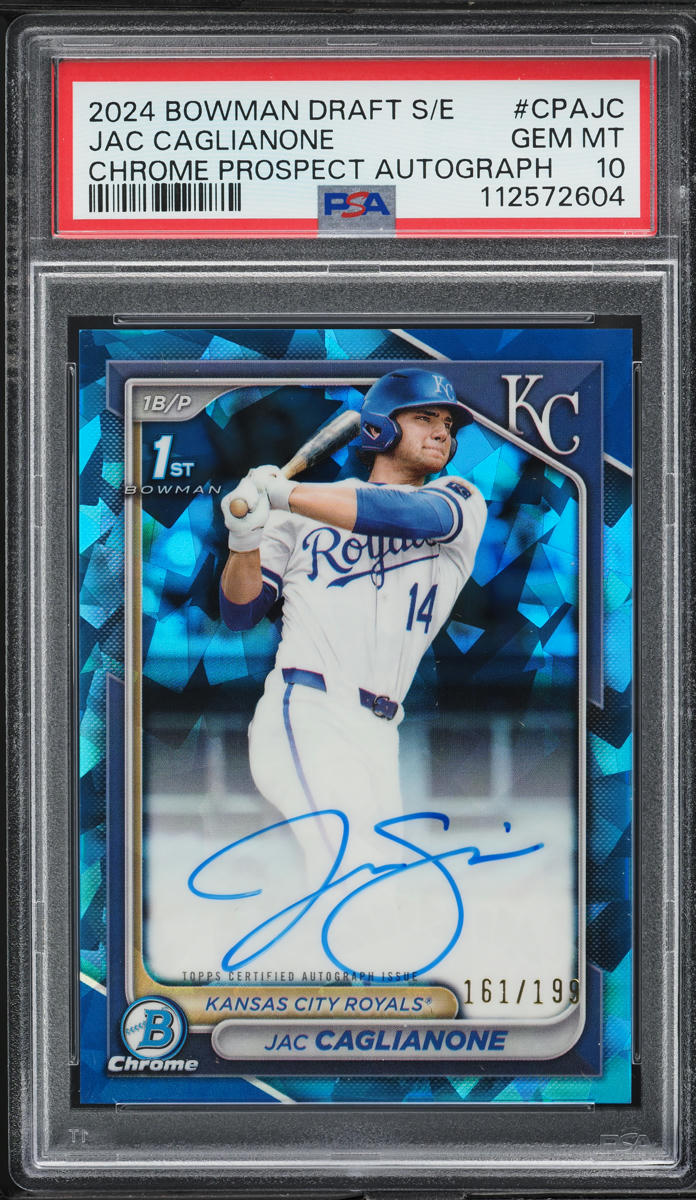 2024 Bowman Chrome Draft Sapphire Jac Caglianone PROSPECT AUTO /199 PSA 10 GEM