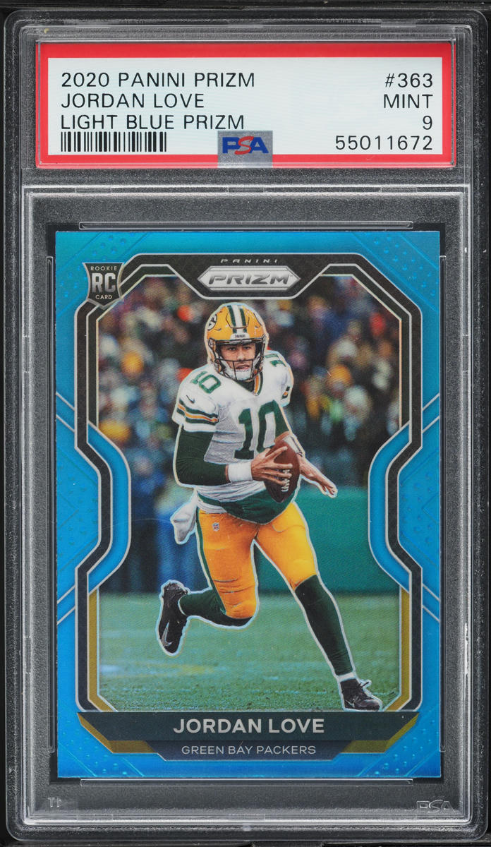 2020 Panini Prizm Light Blue Jordan Love ROOKIE #363 PSA 9 MINT