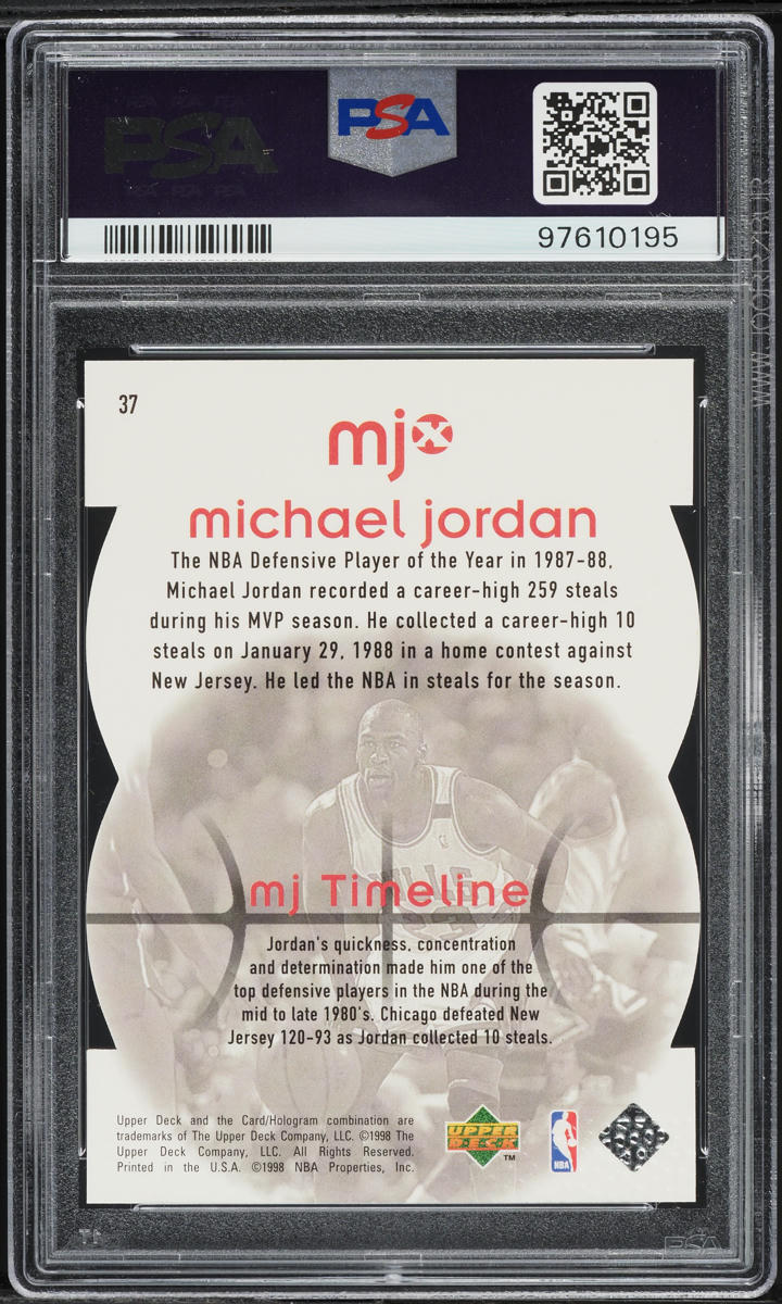 1998 Upper Deck MJx Timepieces Bronze Michael Jordan /230 #37 PSA 9 MINT