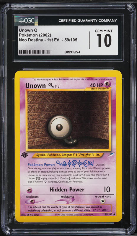 1995 unown pokemon card Pokemon - Unown [O] (69)
