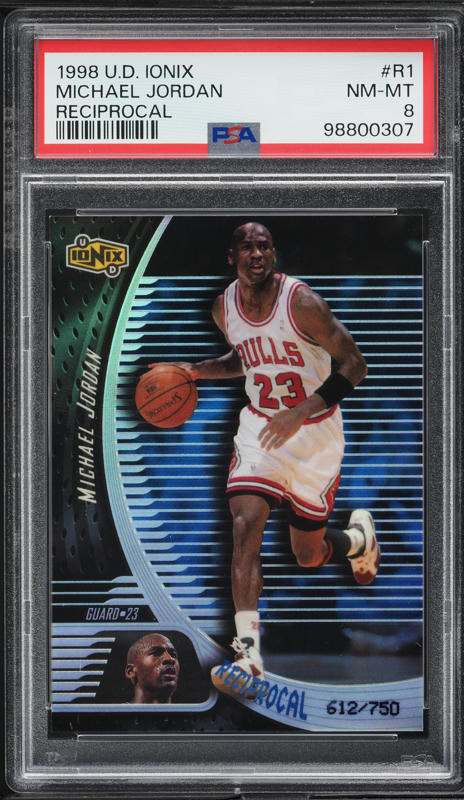 1998 Upper Deck Ionix Reciprocal Michael Jordan /750 #R1 PSA 8 NM