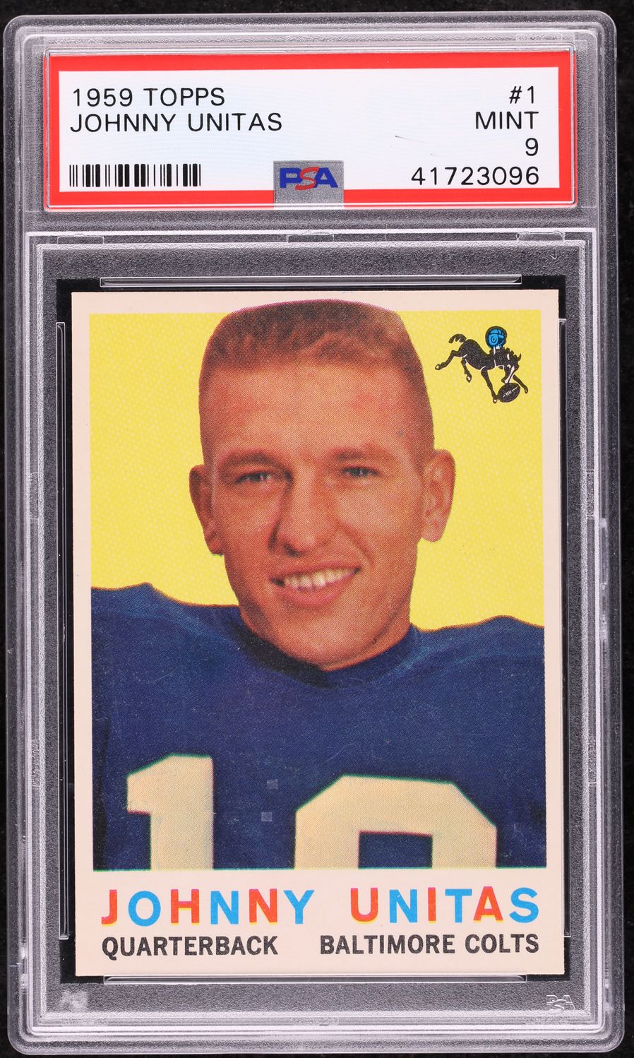 1959 Topps Football Johnny Unitas #1 PSA 9 MINT