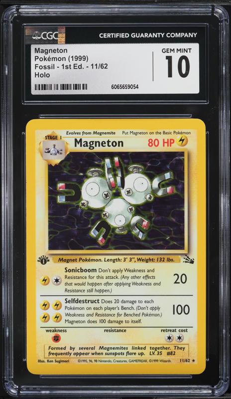 magneton pokemon card price 1999 Fossil Holo #11 PSA Authenticated 8 Having been authenticated and graded Magneton Price - Obsidian Flames