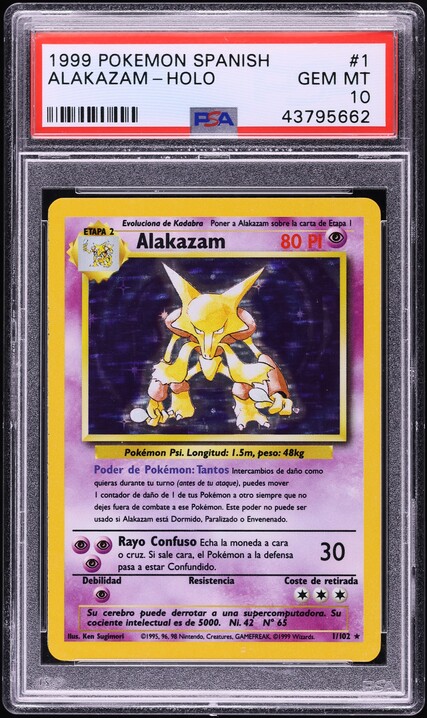 1999 Pokemon Base Set Holo Alakazam #1 PSA 10 GEM MINT on Fanatics