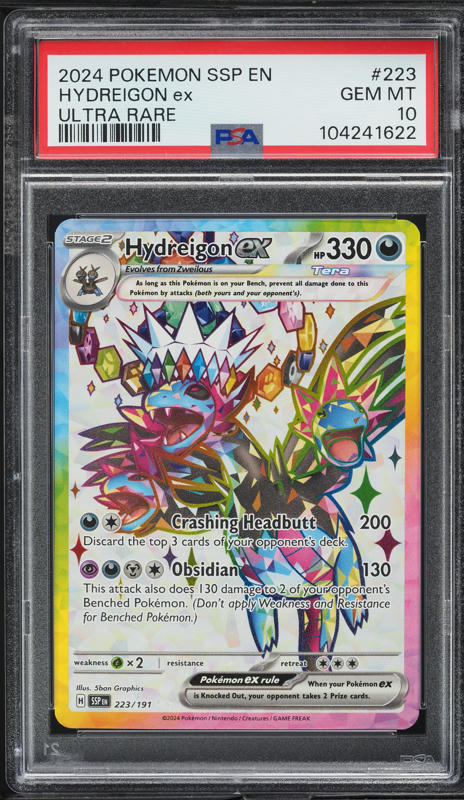 2024 Pokemon SV Surging Sparks Full Art Hydreigon ex #223 PSA 10