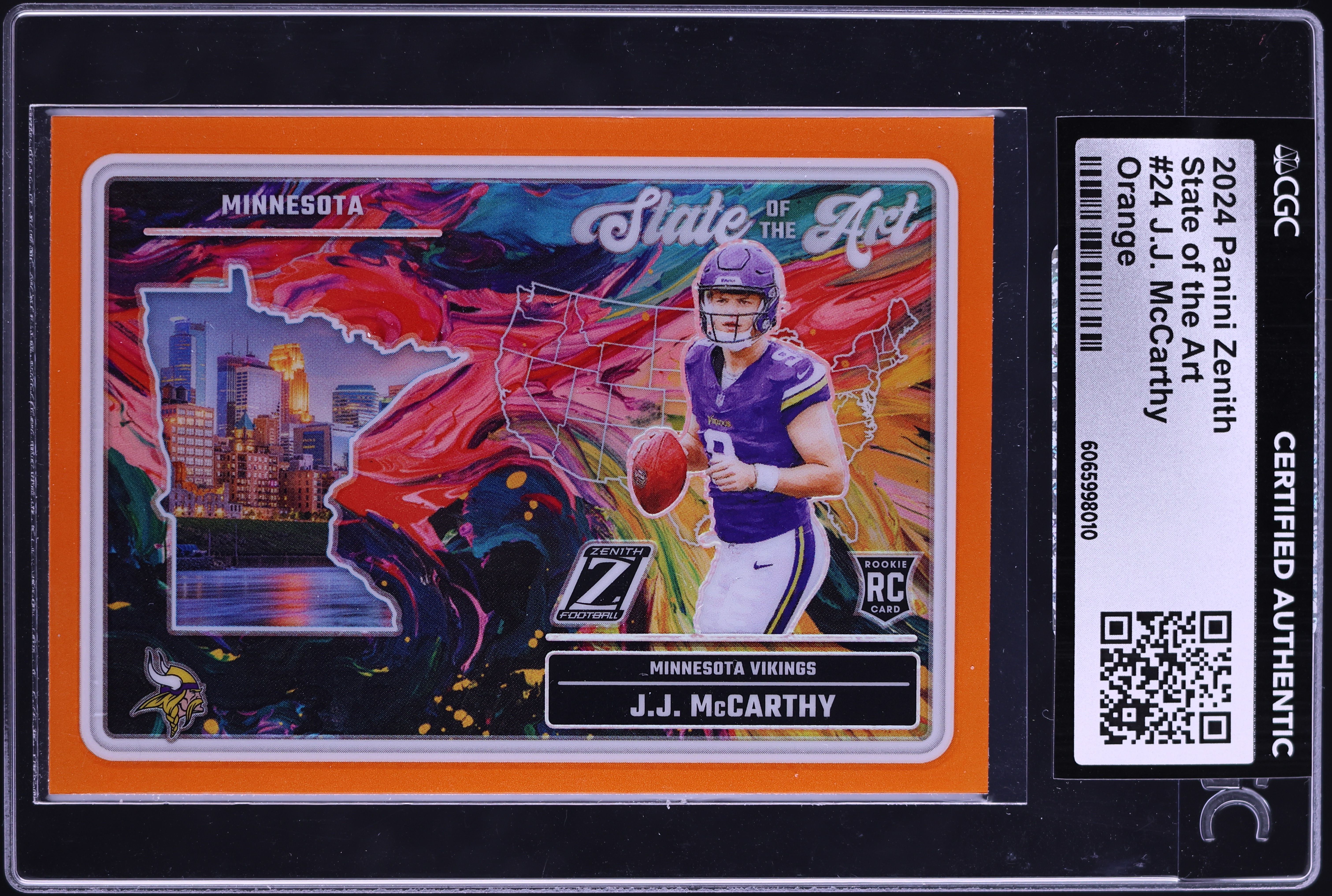 2024 Panini Zenith State Of The Art Orange J.J. McCarthy ROOKIE