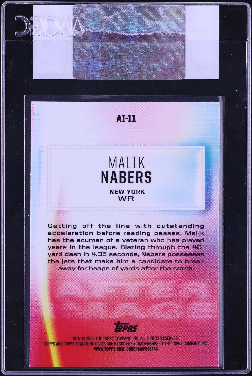 2024 Topps Signature Class After Image Malik Nabers ROOKIE #AI-11 CGC AUTH