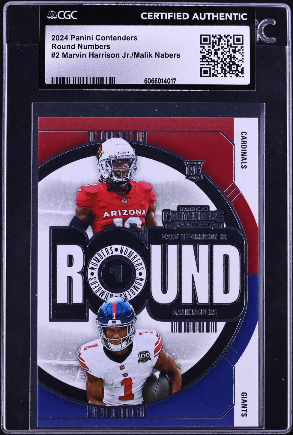 2024 Panini Contenders Round Numbers Harrison Jr. Nabers ROOKIE #2 CGC AUTH