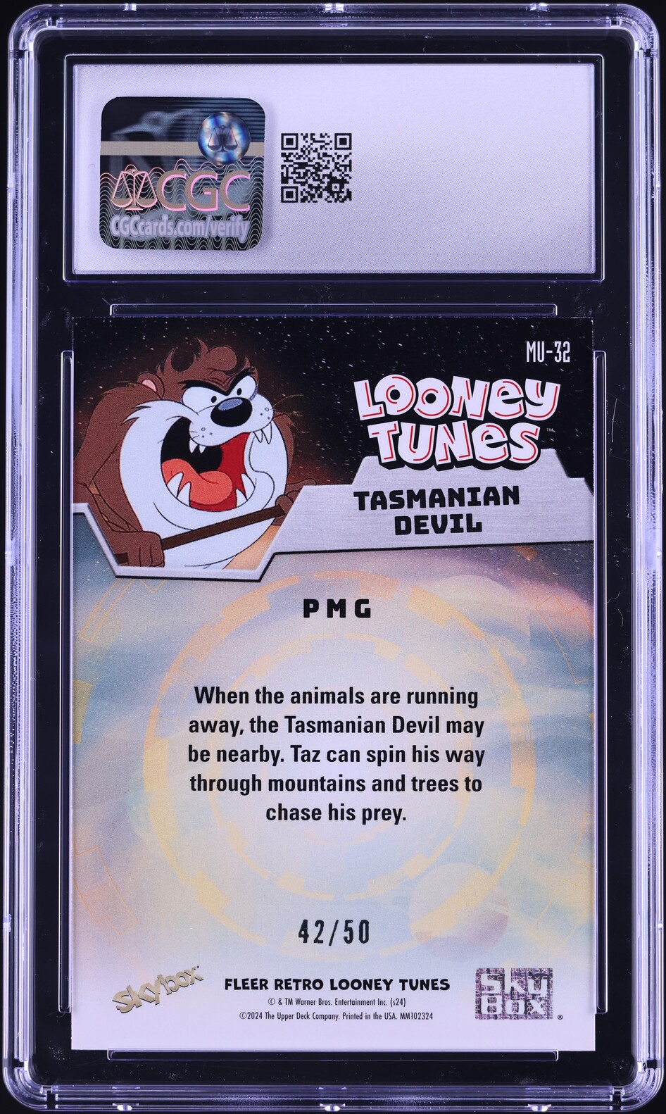 2024 Fleer Retro Looney Tunes Metal Universe PMG Blue Tasmanian Devil /50 CGC 9