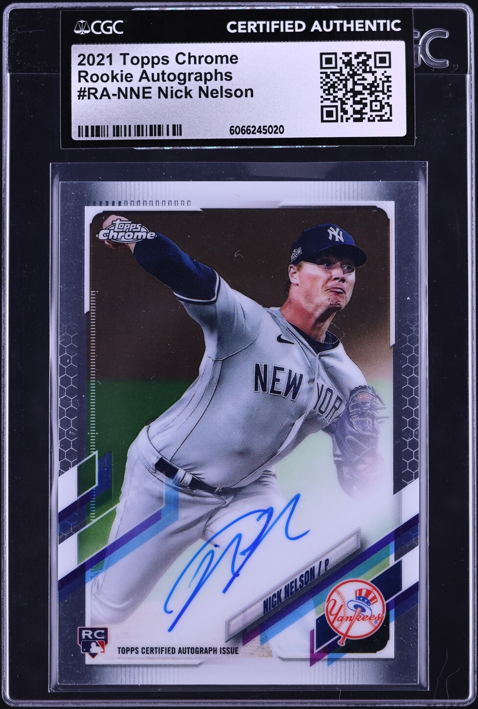 2021 Topps Chrome Nick Nelson ROOKIE AUTO #RA-NNE CGC AUTH