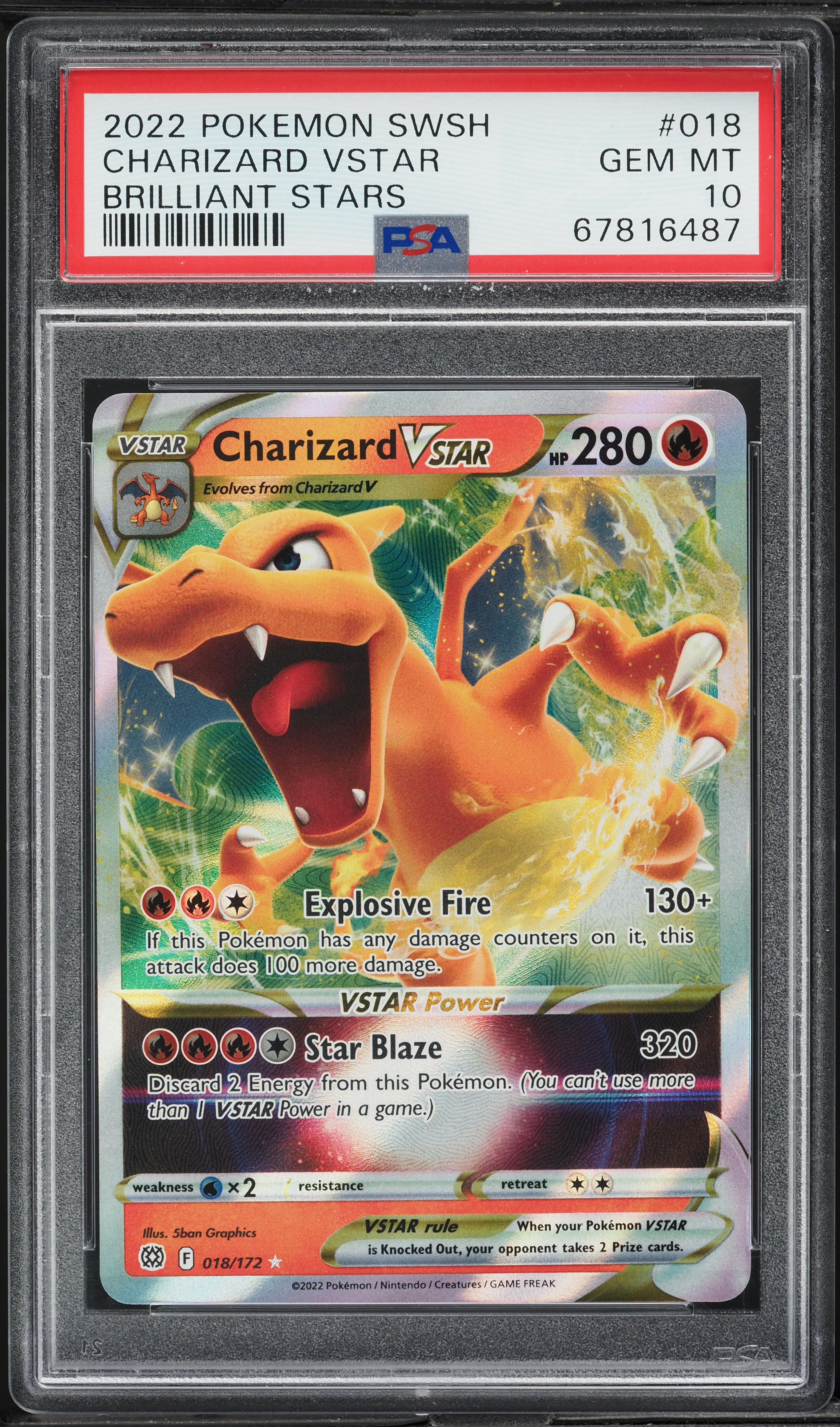 2022 Pokemon Sword & Shield Brilliant Stars Charizard VSTAR #18