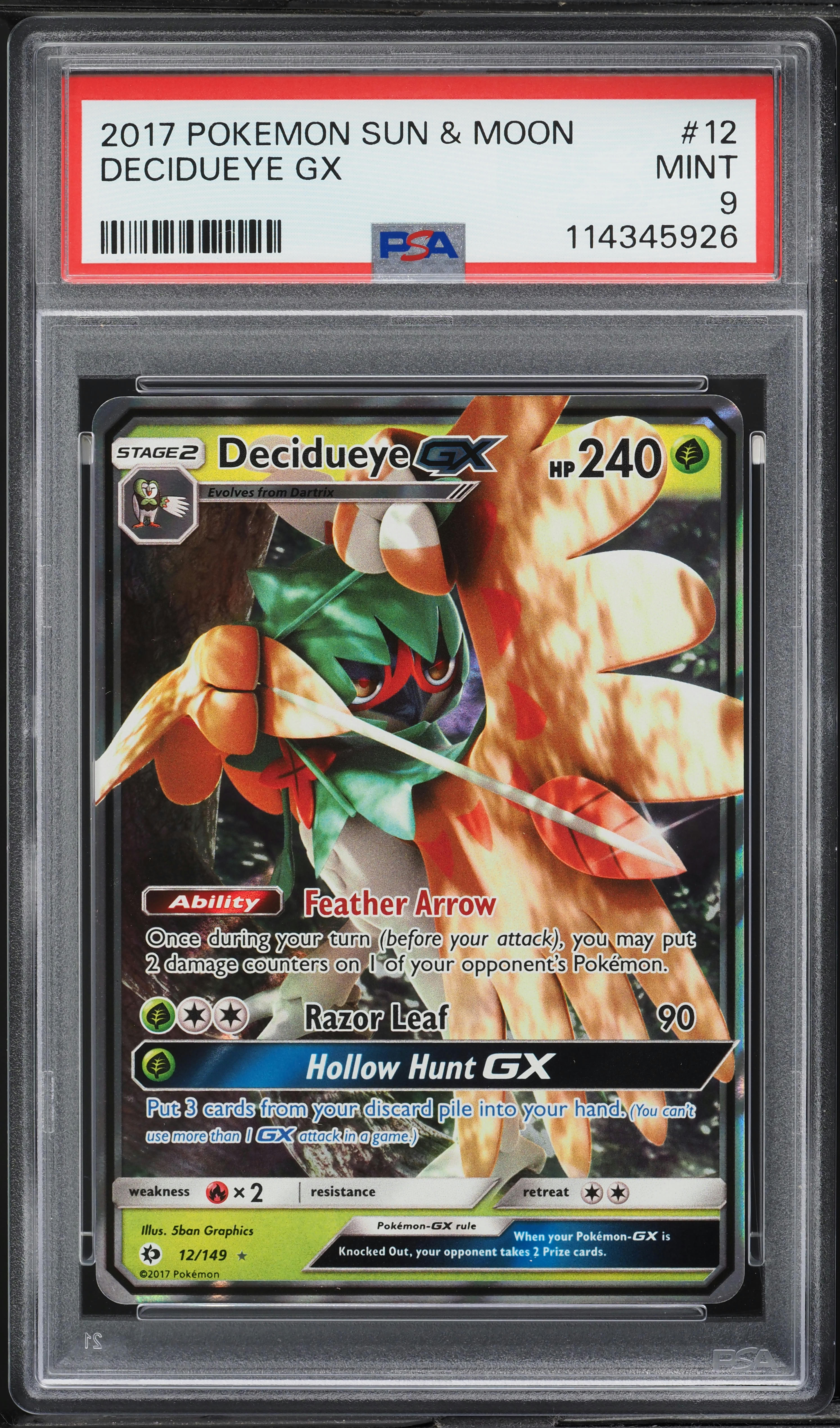 Pokemon Decidueye GX Card Pokemon TCG: Decidueye GX - 12/149 Ultra Rare Holo Card (Sun & Moon Base Set) Pokemon Decidueye GX Card Pokemon TCG: Decidueye GX - 12/149 Ultra Rare Holo Card (Sun & Moon Base Set)
