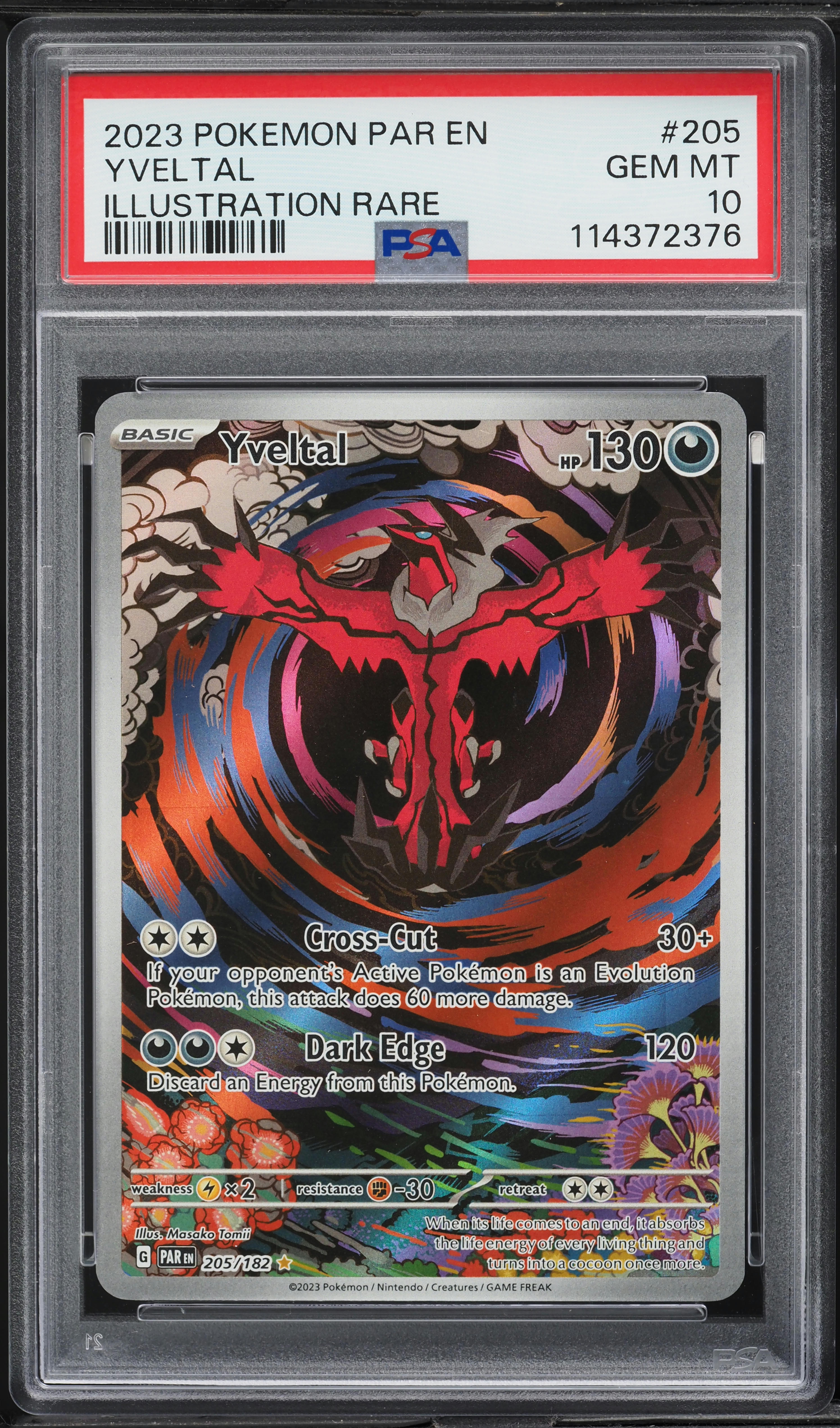 2023 Pokemon Scarlet & Violet Paradox Rift IR Yveltal #205 PSA 10