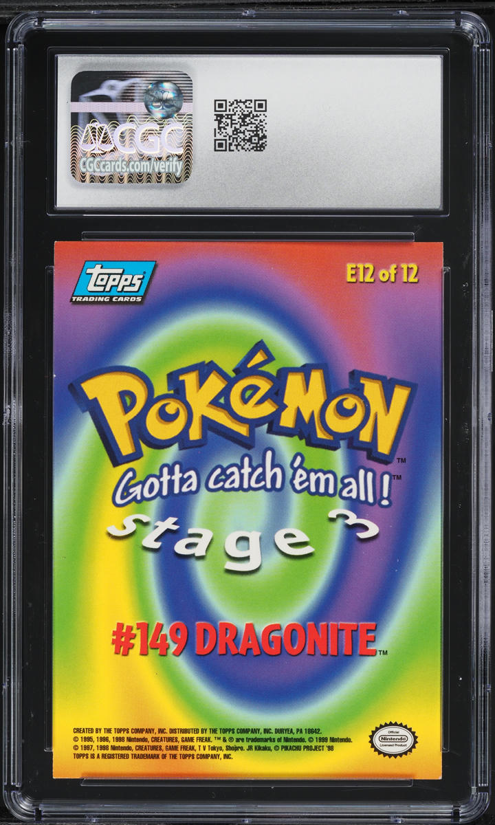 1999 Topps Pokemon The First Movie First Print Dragonite #E12 CGC 7 NRMT on  Fanatics Collect