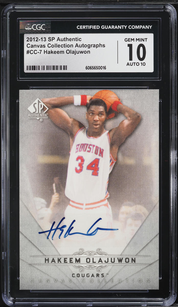 2012 SP Authentic Canvas Collection Hakeem Olajuwon AUTO #CC-7 CGC 10 GEM MINT