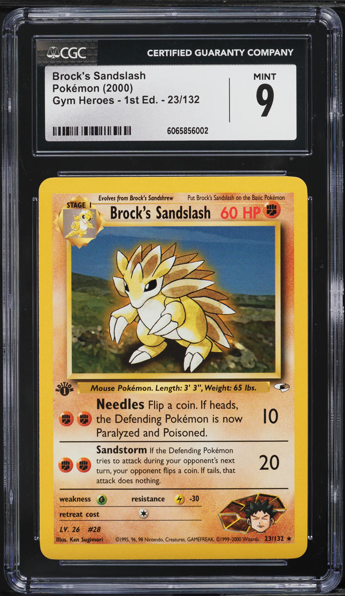 2000 Pokemon Gym Heroes 1st Edition Brock's Sandslash #23 CGC 9 MINT