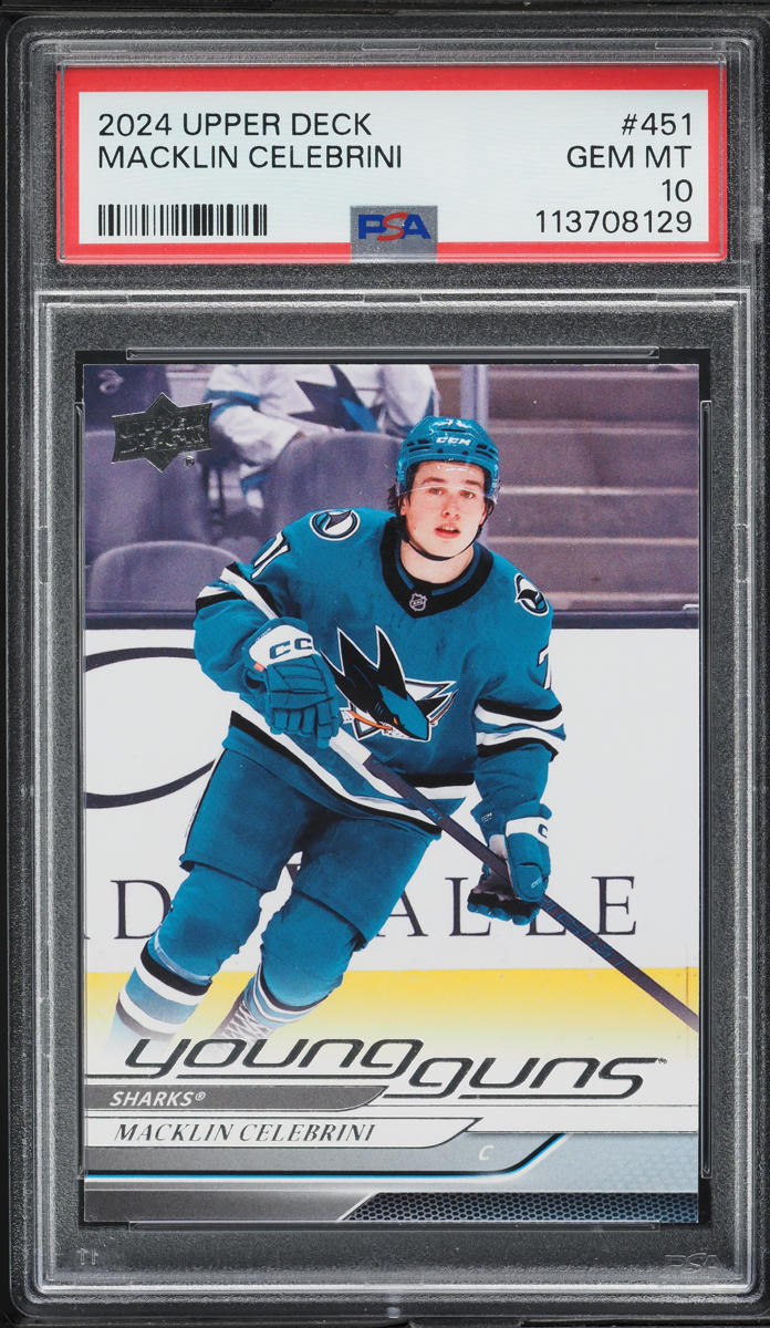 2024 Upper Deck Young Guns Macklin Celebrini ROOKIE #451 PSA 10 GEM MINT