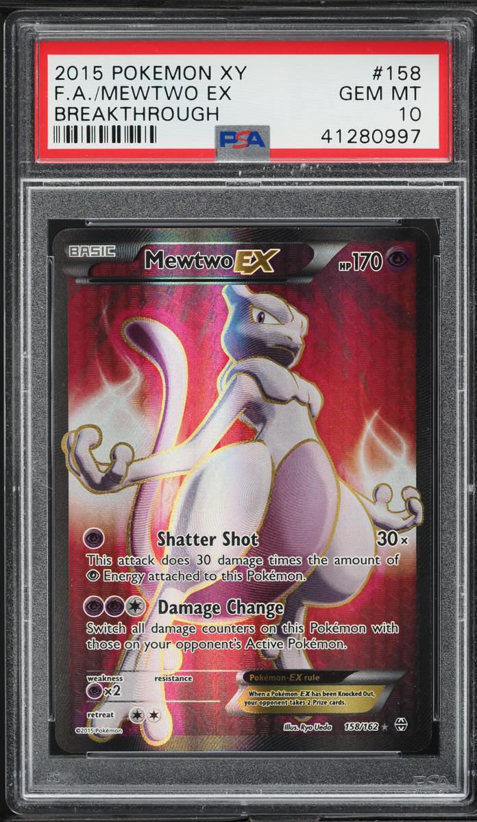 2015 Pokemon XY Breakthrough Full Art Mewtwo EX #158 PSA 10 GEM MINT