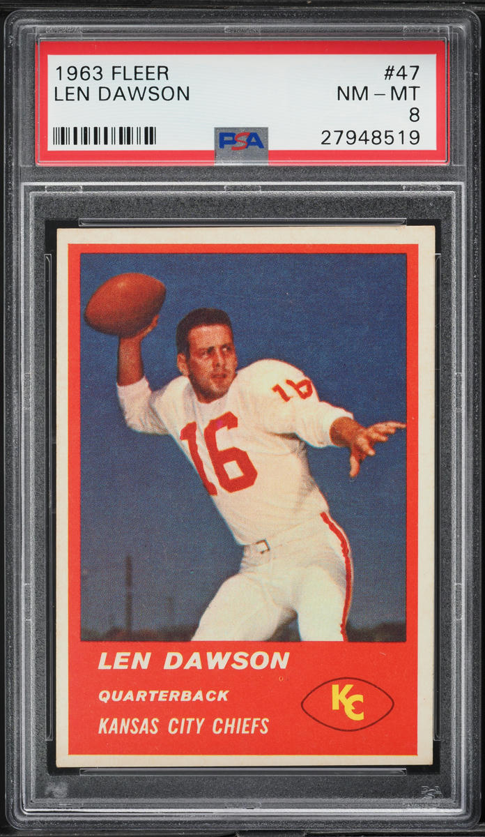 1963 Fleer Football Len Dawson #47 PSA 8 NM-MT