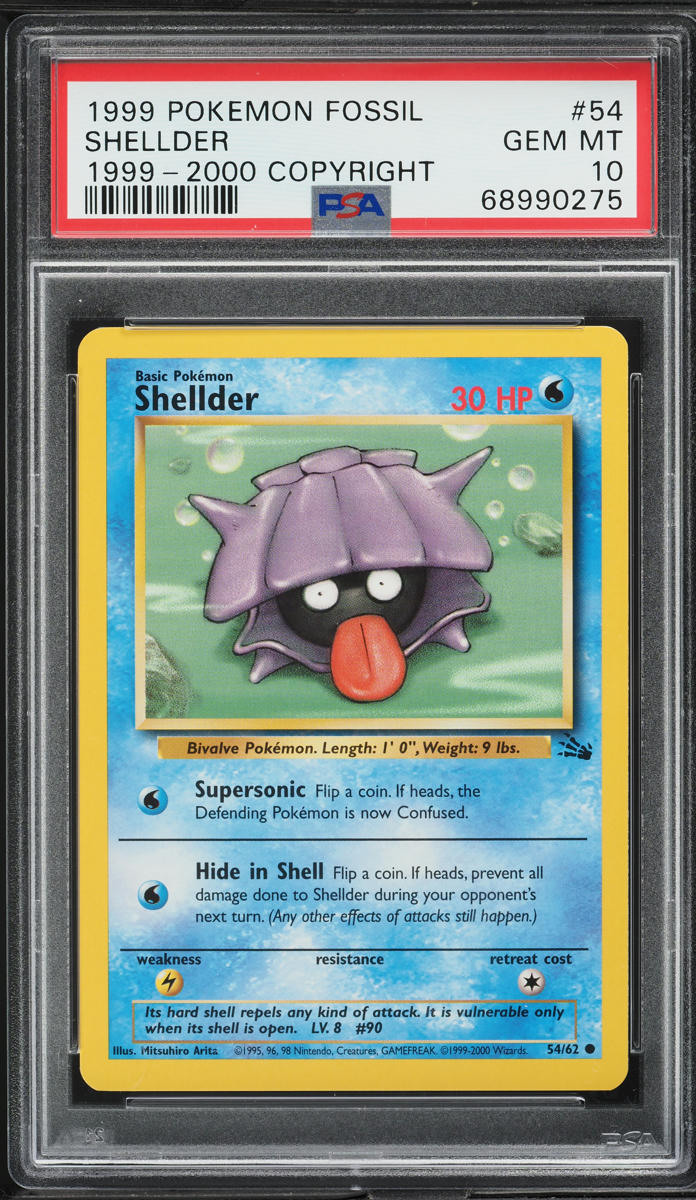 1999 Pokemon Fossil '99-00 Copyright Shellder #54 PSA 10 GEM MINT