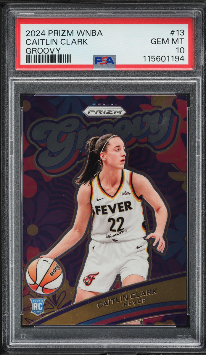 2024 Panini Prizm WNBA Groovy Caitlin Clark ROOKIE #13 PSA 10 GEM MINT