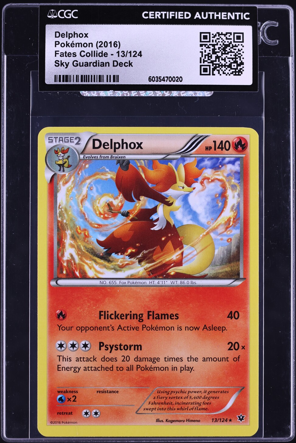 2016 Pokemon XY Fates Collide Sky Guardian Deck Delphox #13 CGC AUTH on Fanatics Collect 2016 Pokemon XY Fates Collide Sky Guardian Deck Delphox #13 CGC AUTH on Fanatics Collect