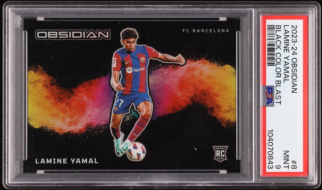 2023 Panini Obsidian Black Colorblast Lamine Yamal ROOKIE #8 PSA 9 MINT