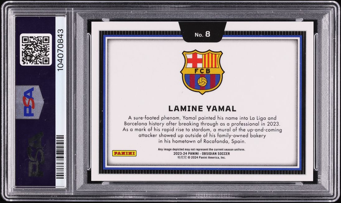 2023 Panini Obsidian Black Colorblast Lamine Yamal ROOKIE #8 PSA 9 MINT