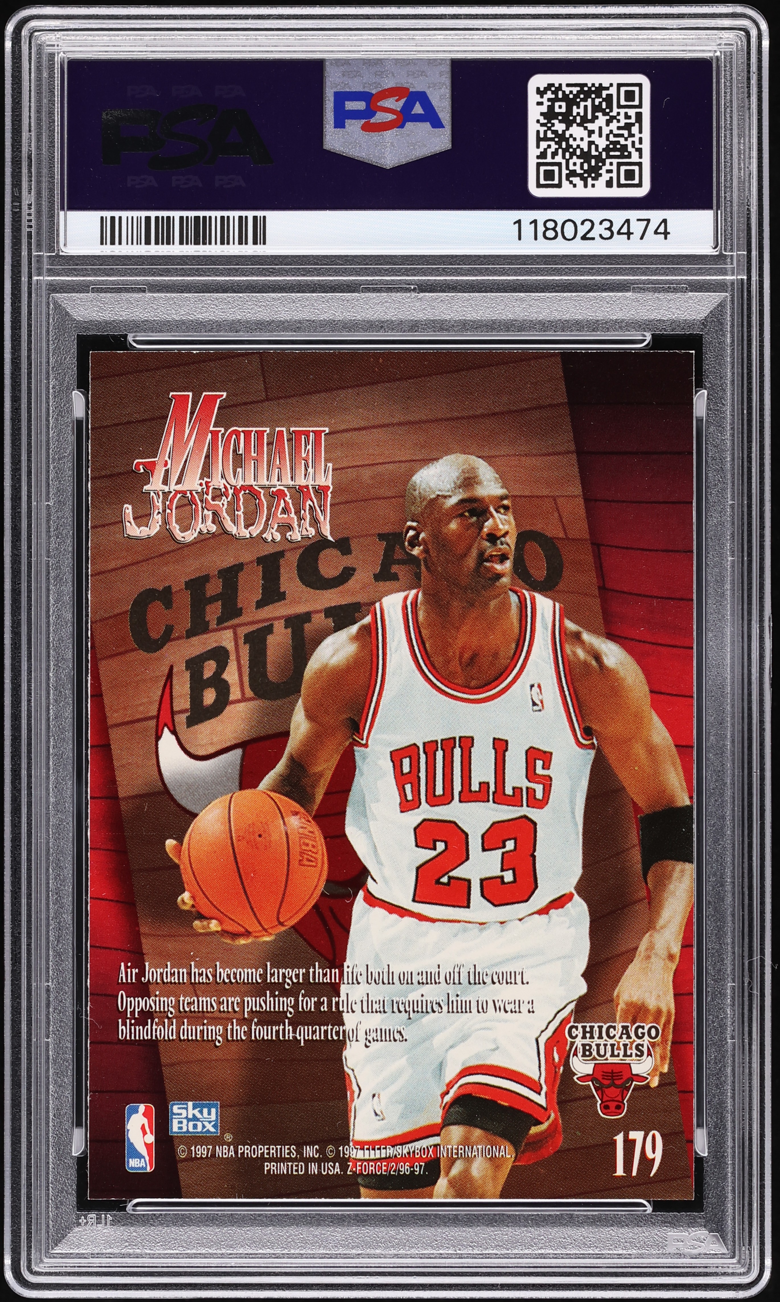 1996 Skybox Z-Force Michael Jordan #179 PSA 9 MINT on Fanatics Collect