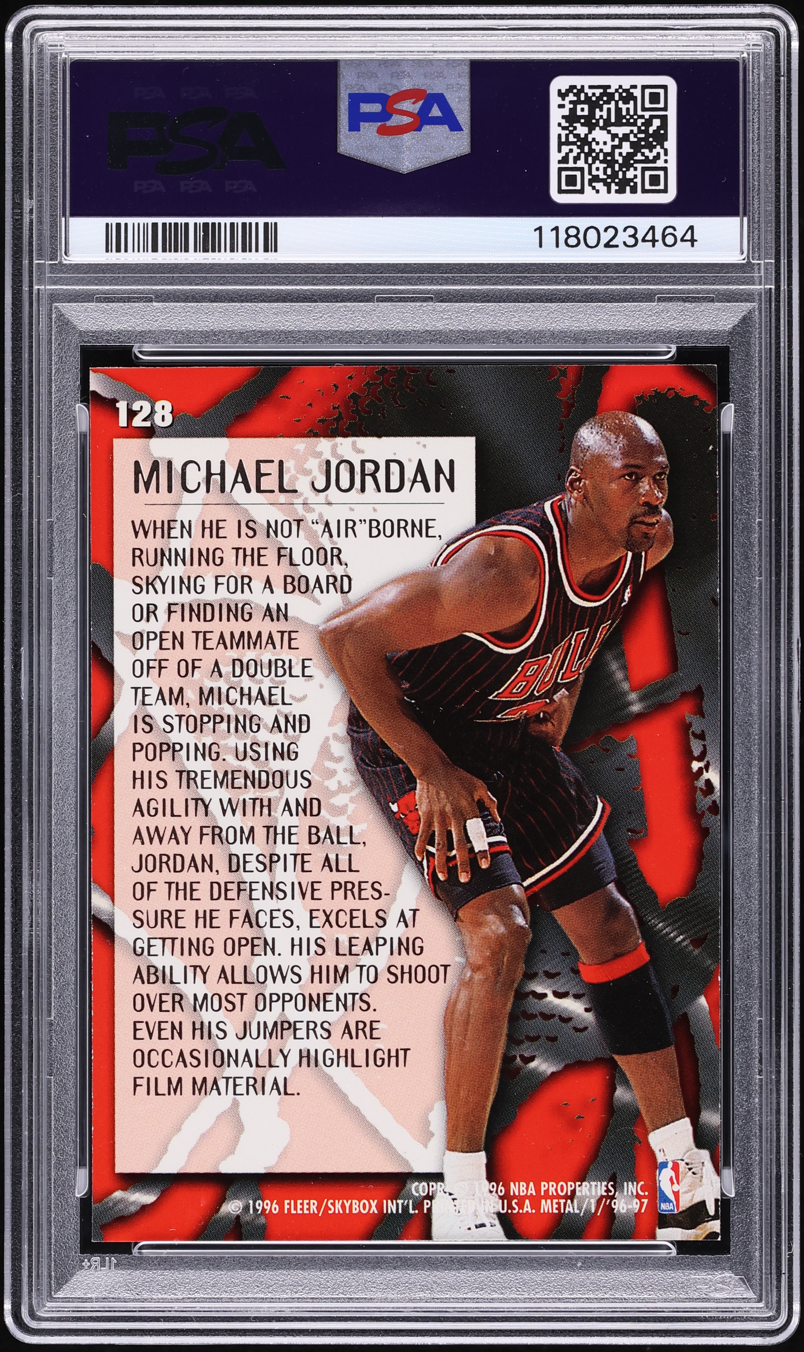 1996 Metal Metalized Michael Jordan #128 PSA 9 MINT on Fanatics