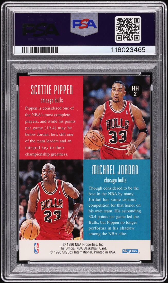 1996 Hoops Head To Head Scottie Pippen Michael Jordan #HH2 PSA 10