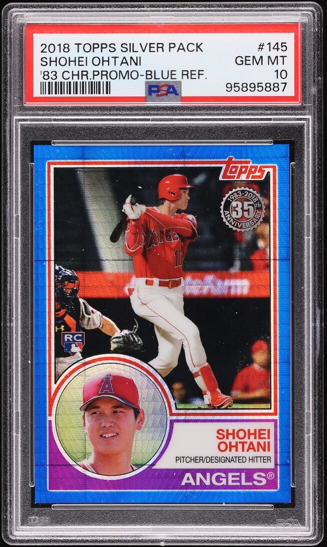 2018 Topps Chrome Silver Pack '83 Blue Refractor Shohei Ohtani RC /150 PSA 10