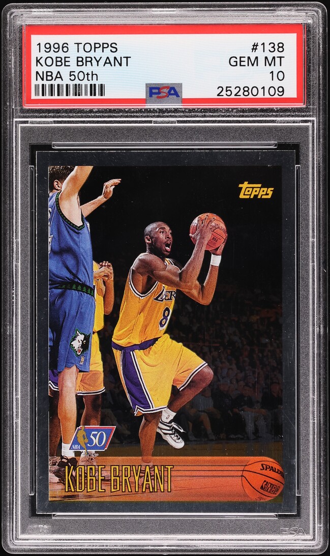 1996 Topps NBA 50th Kobe Bryant ROOKIE #138 PSA 10 GEM MINT